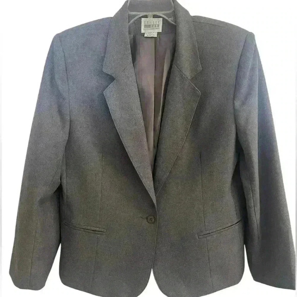 Leslie Fay Haberdashery Gray Blazer Size 16 Petite - Picture 1 of 7